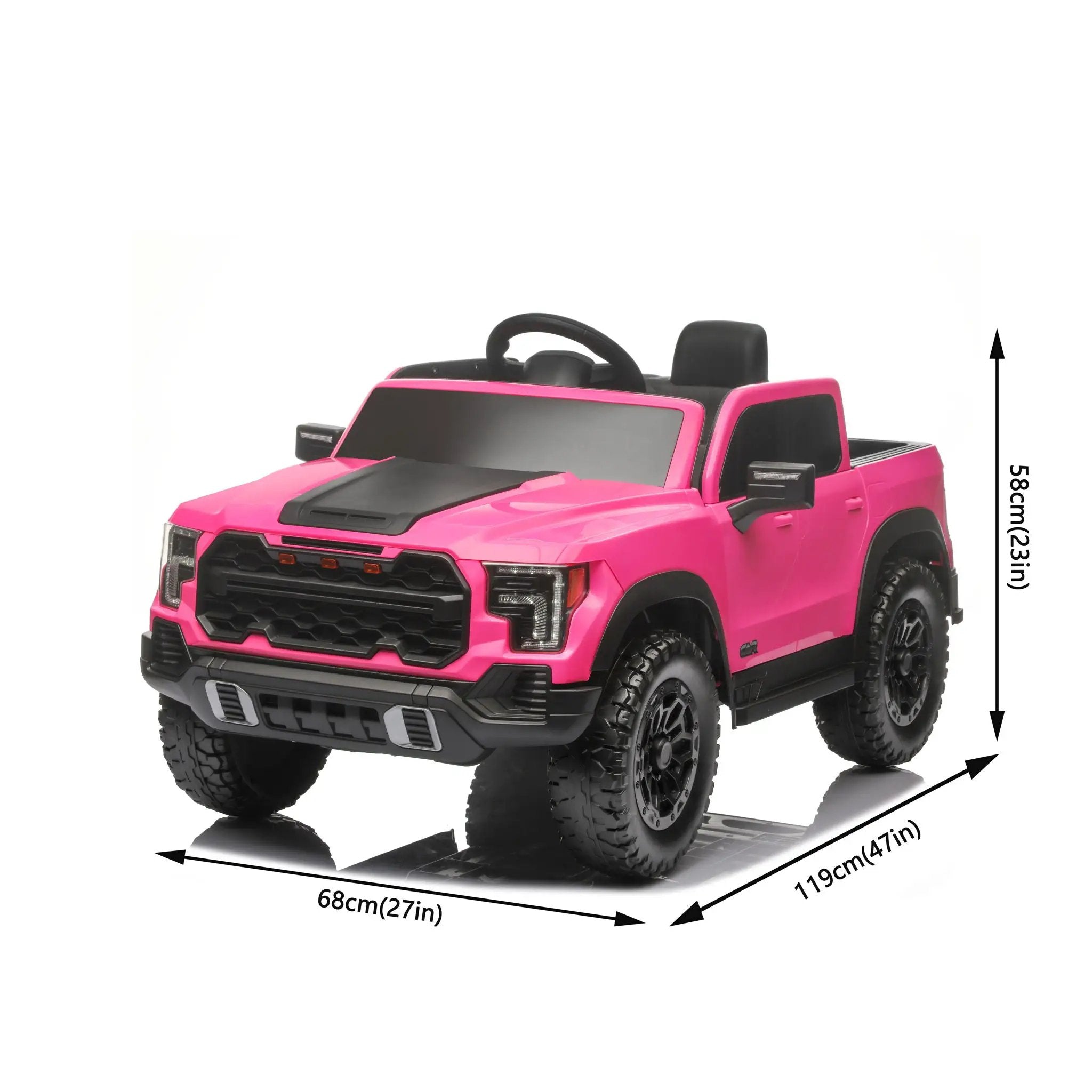 12V Kids Ride On Car With Remote Control, 4 Wheel Shock Absorption, Multifunctional Music Player Perfect Gift For Toddlers - Pink by HouseOfZazla