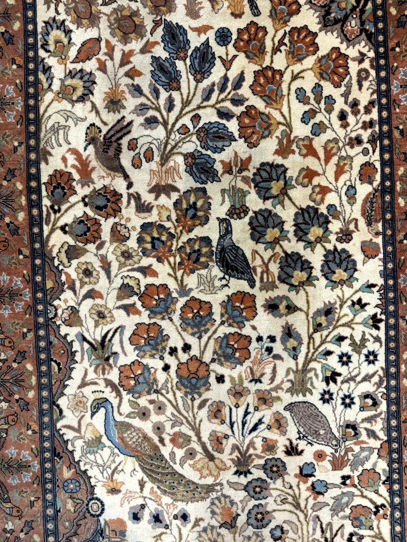 Small Pak Persian Rug 3x5, Peacock Birds Floral by Jewel Rugs