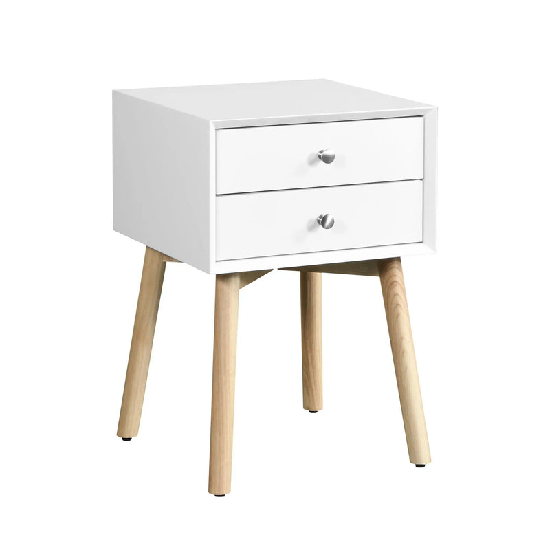 Bedside Table With 2 Drawers Mid-Century Modern Storage Cabinet For Bedroom by HouseOfZazla