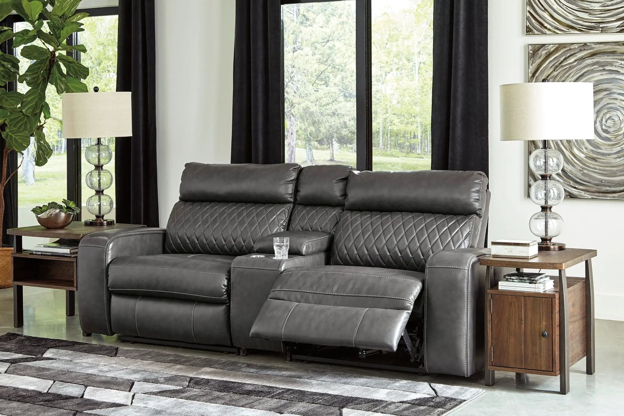 Samperstone - Power Reclining Sectional by Unique Piece Furniture