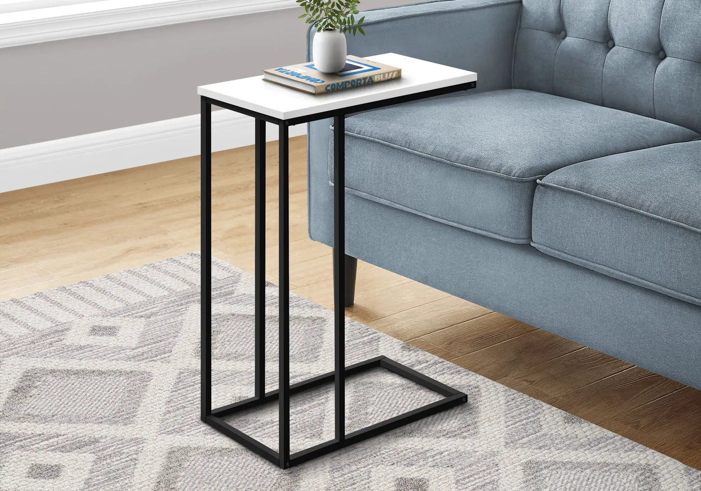 Accent Table, C-Shaped, Space-Saving Functionality by HouseOfZazla