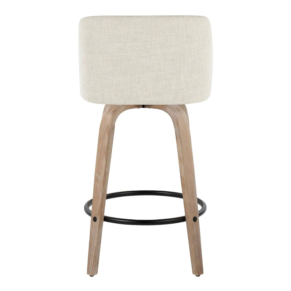 Toriano - Contemporary Fixed Height Counter Stool Swivel & Round Footrest (Set of 2) by HouseOfZazla