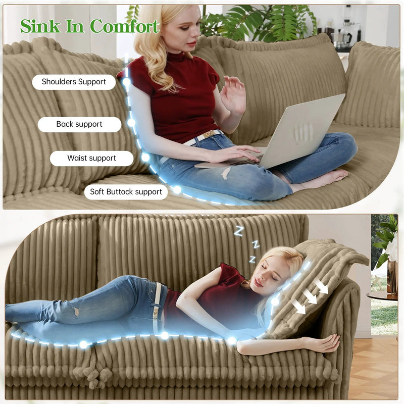 Modern Slipcovered 2-Seat Sofa Couches for Living Room by HouseOfZazla