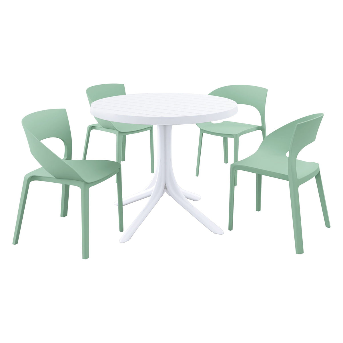 4 Piece Set Of Modern Designed Single Chairs With Round Table, photo 12 of 14