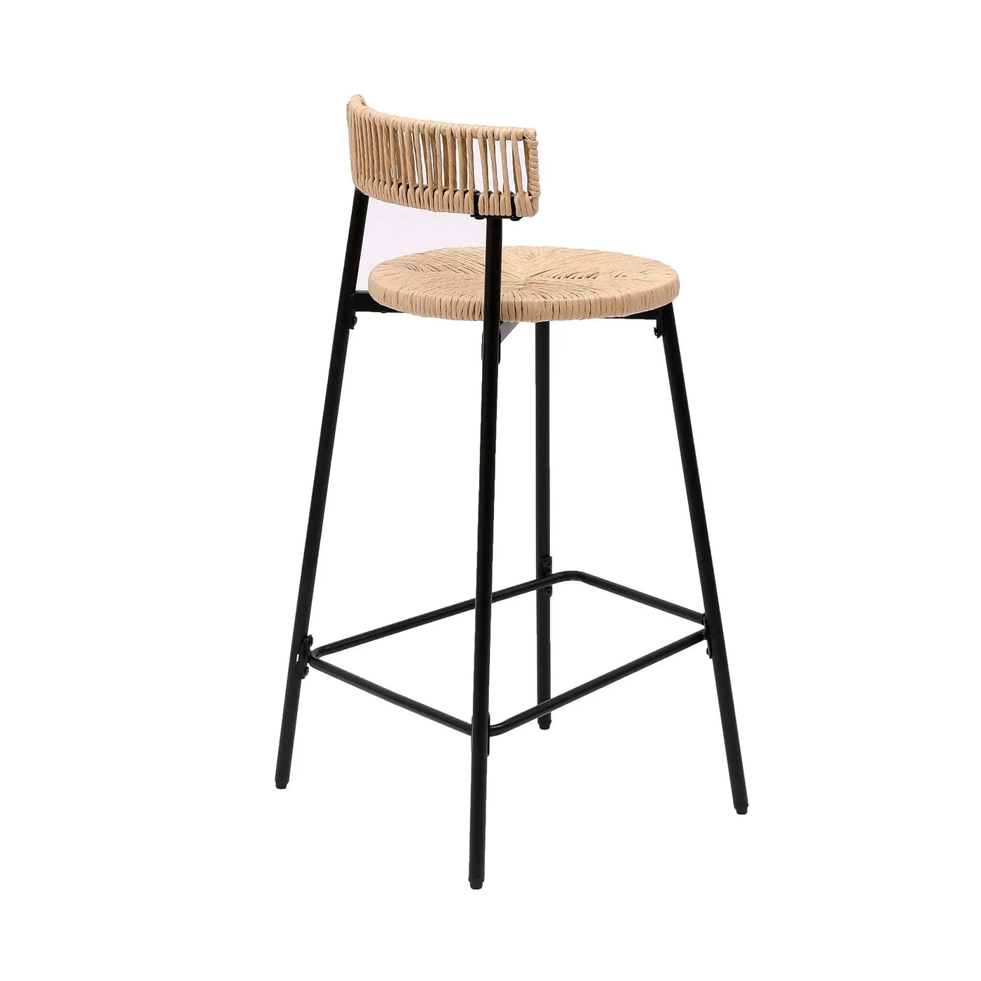 Boho Style Handwoven Paper Rope Counter Stools (Set of 2) by HouseOfZazla