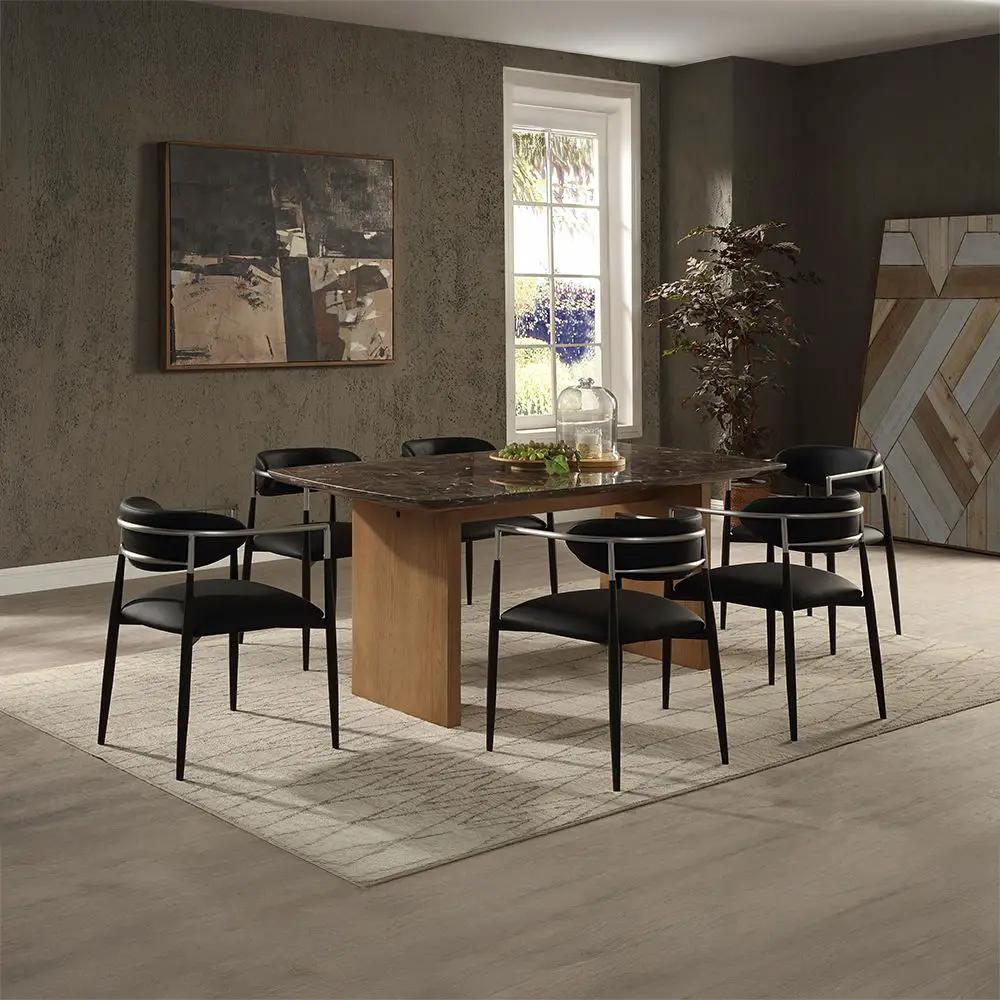 Jaramillo - Dining Table - Marble Top & Natural Finish by Unique Piece Furniture
