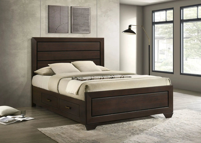 Kauffman Wood Queen Storage Panel Bed Dark Cocoa by Unique Piece Furniture