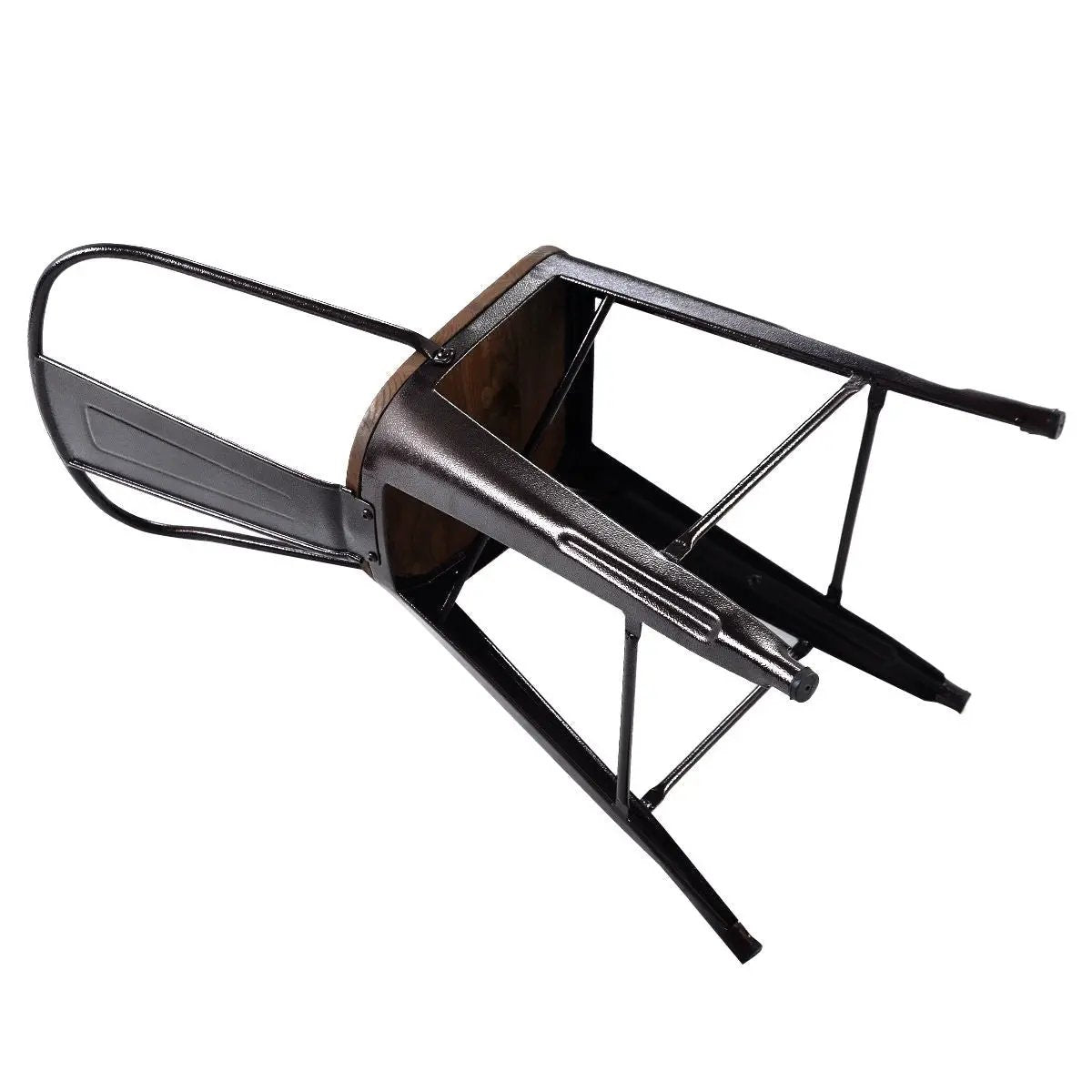 Set of 4 Industrial Metal Counter Stool Dining Chairs with Removable Backrests by DirectDeals