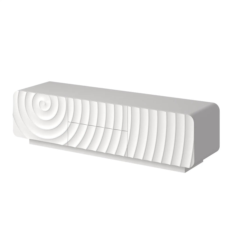 58" TV Console with Modern Unique Spiral Wave Design by HouseOfZazla