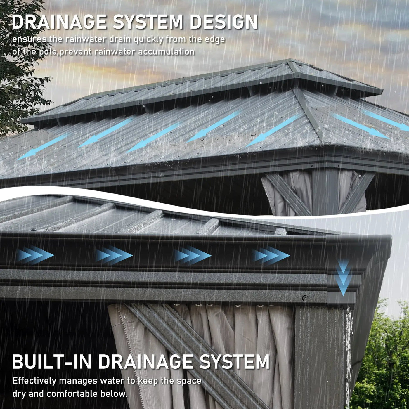 12' X 14' Hardtop Gazebo With Drainage System by HouseOfZazla