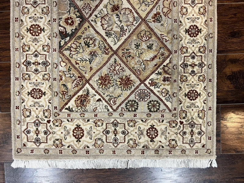Pak Persiann Runner Rug 2.7 x 12, Handmade Wool Vintage Hallway Rug, Panel Design by Jewel Rugs