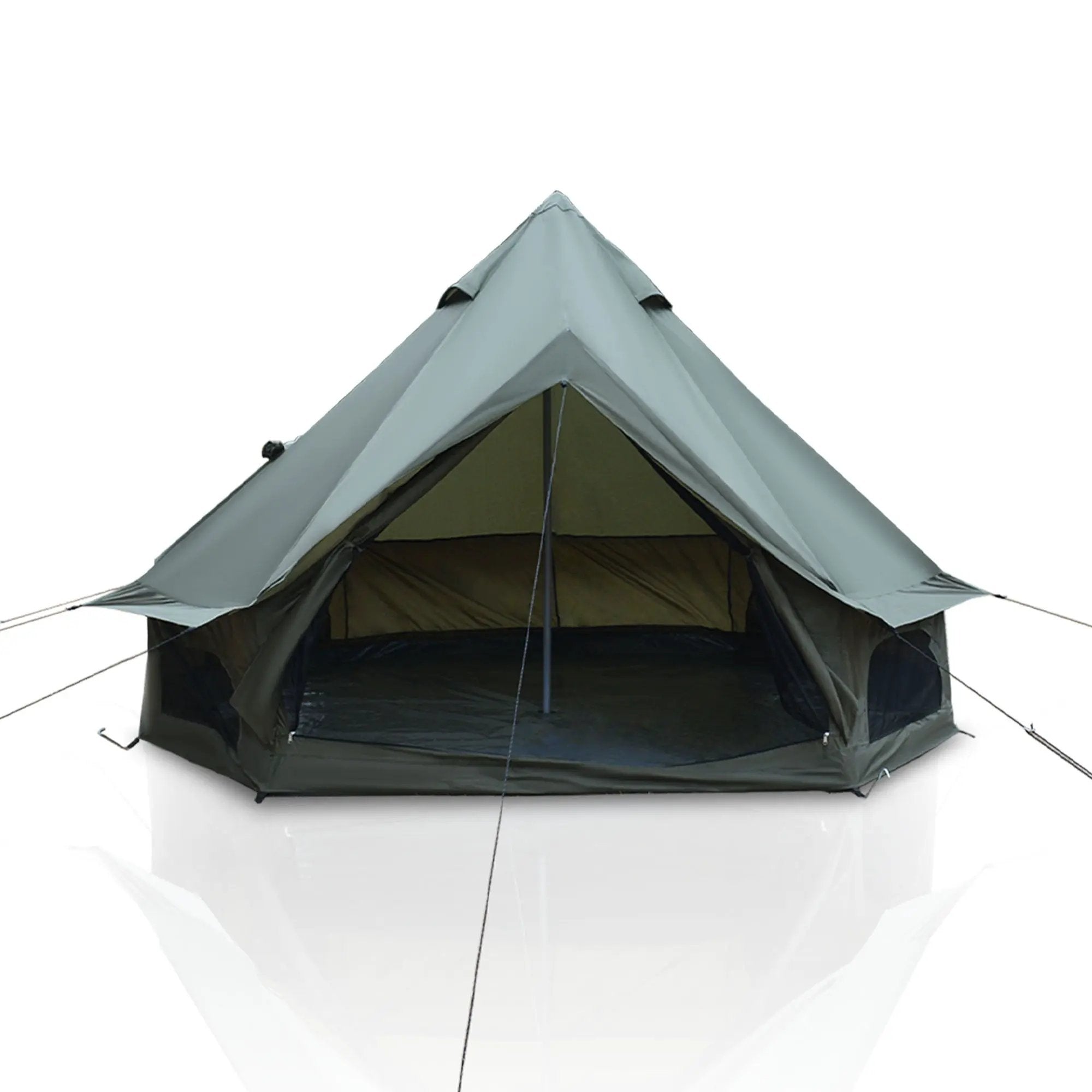 4 Season Bell Tent 9.8 FT Green Waterproof Glamping Tent by HouseOfZazla