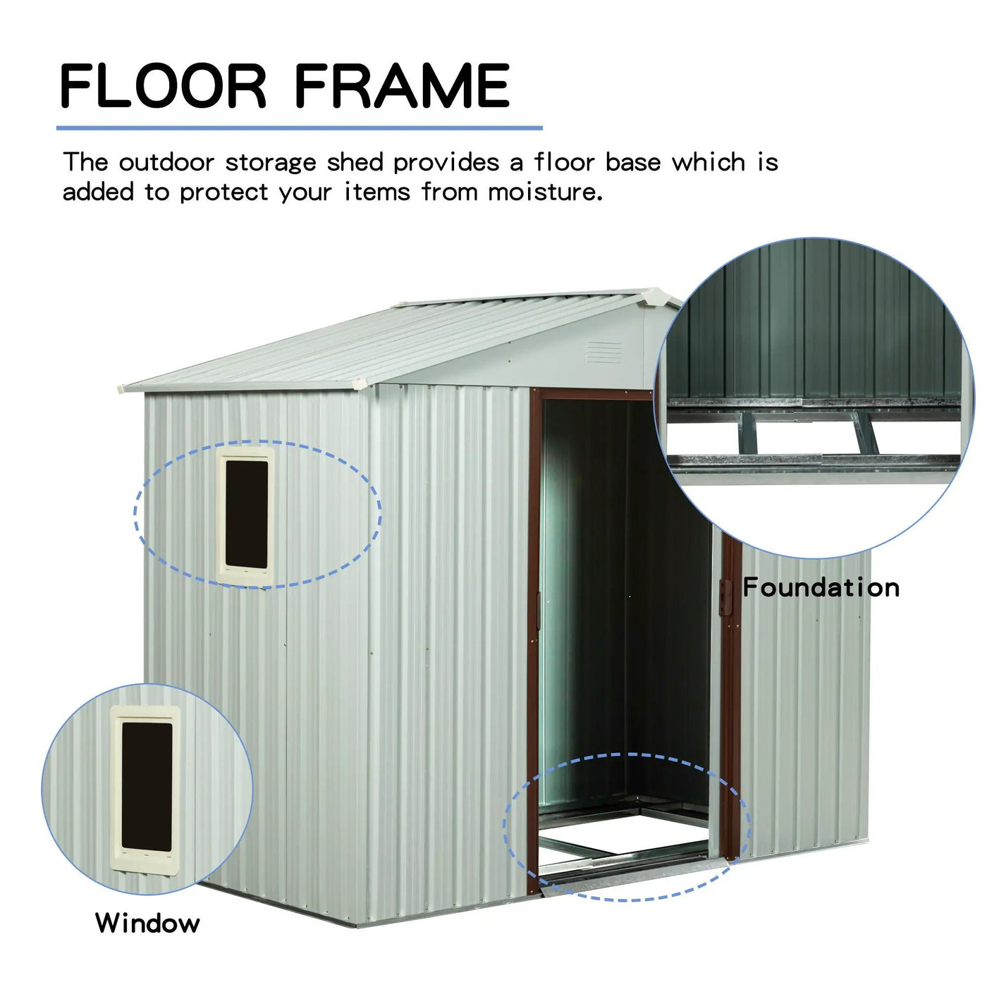 88.98" Outdoor Metal Storage Shed With Window by HouseOfZazla