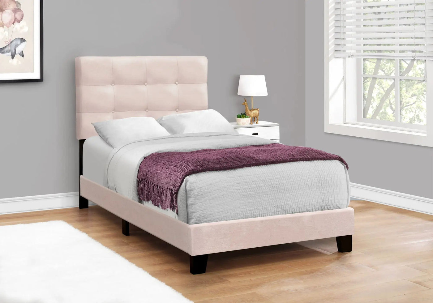 Transitional Upholstered Bed Frame by HouseOfZazla