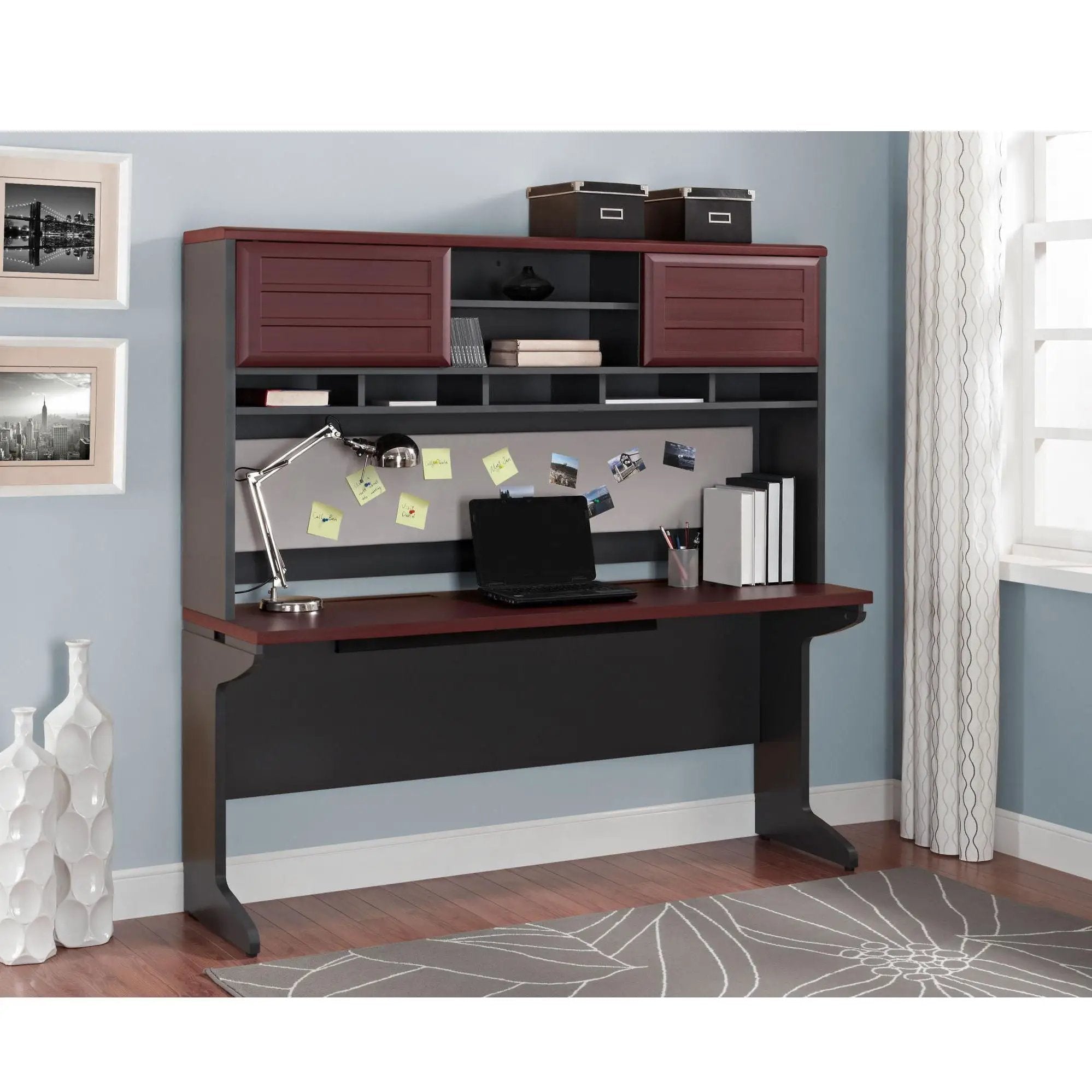 Pursuit - Hutch With Open And Concealed Compartments - Cherry by Unique Piece Furniture