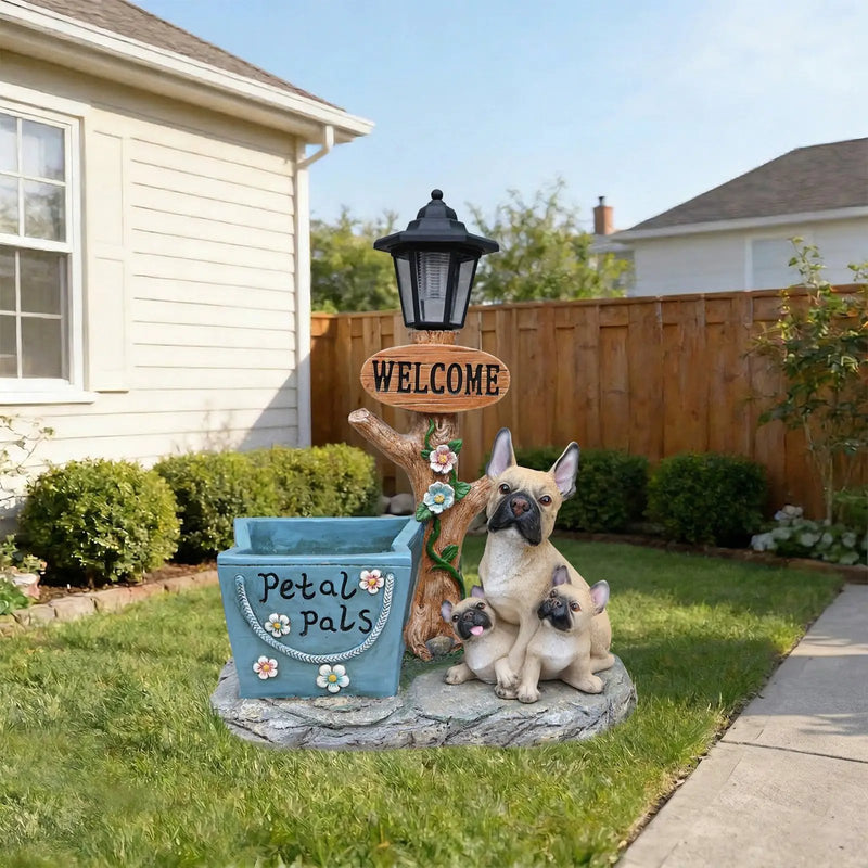 French Bulldog Family Planter Statue by HouseOfZazla