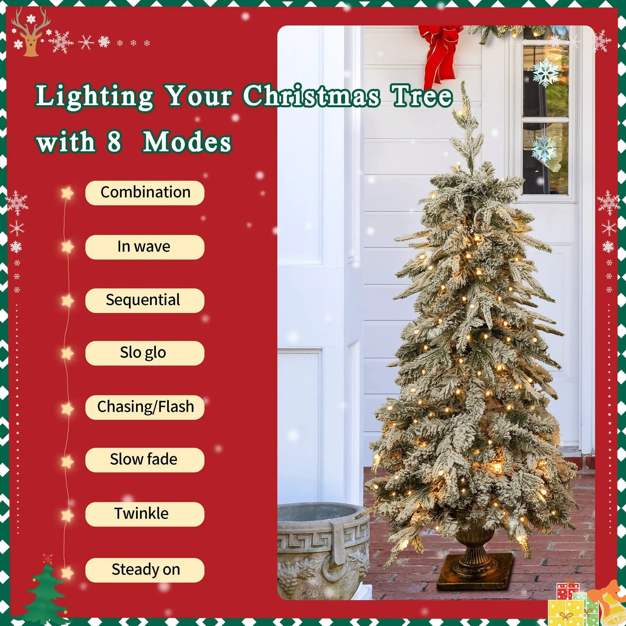 Pre-Lit Christmas Artificial Tree 4-Piece Set by HouseOfZazla