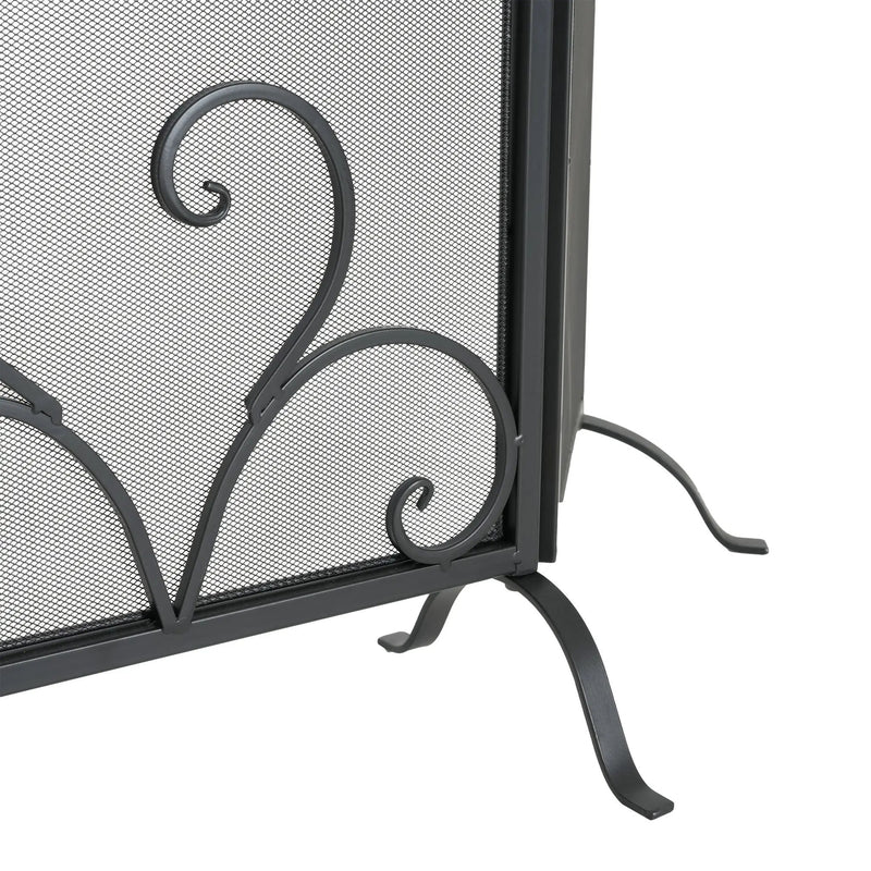 Onyx 3-Panel Iron Fireplace Screen 54" x 31.5" by HouseOfZazla