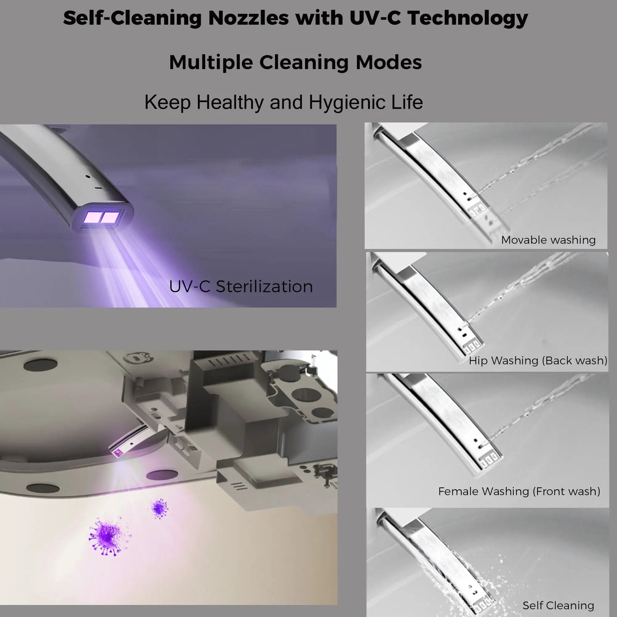 Starry Night Light Smart Toilet with Built-In Bidet by HouseOfZazla