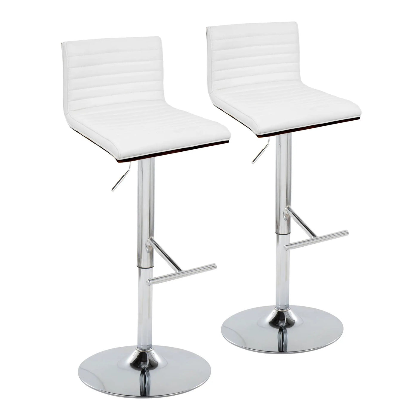 Mason - Contemporary Adjustable Barstool & Swivel With Straight T Footrest (Set of 2) by HouseOfZazla
