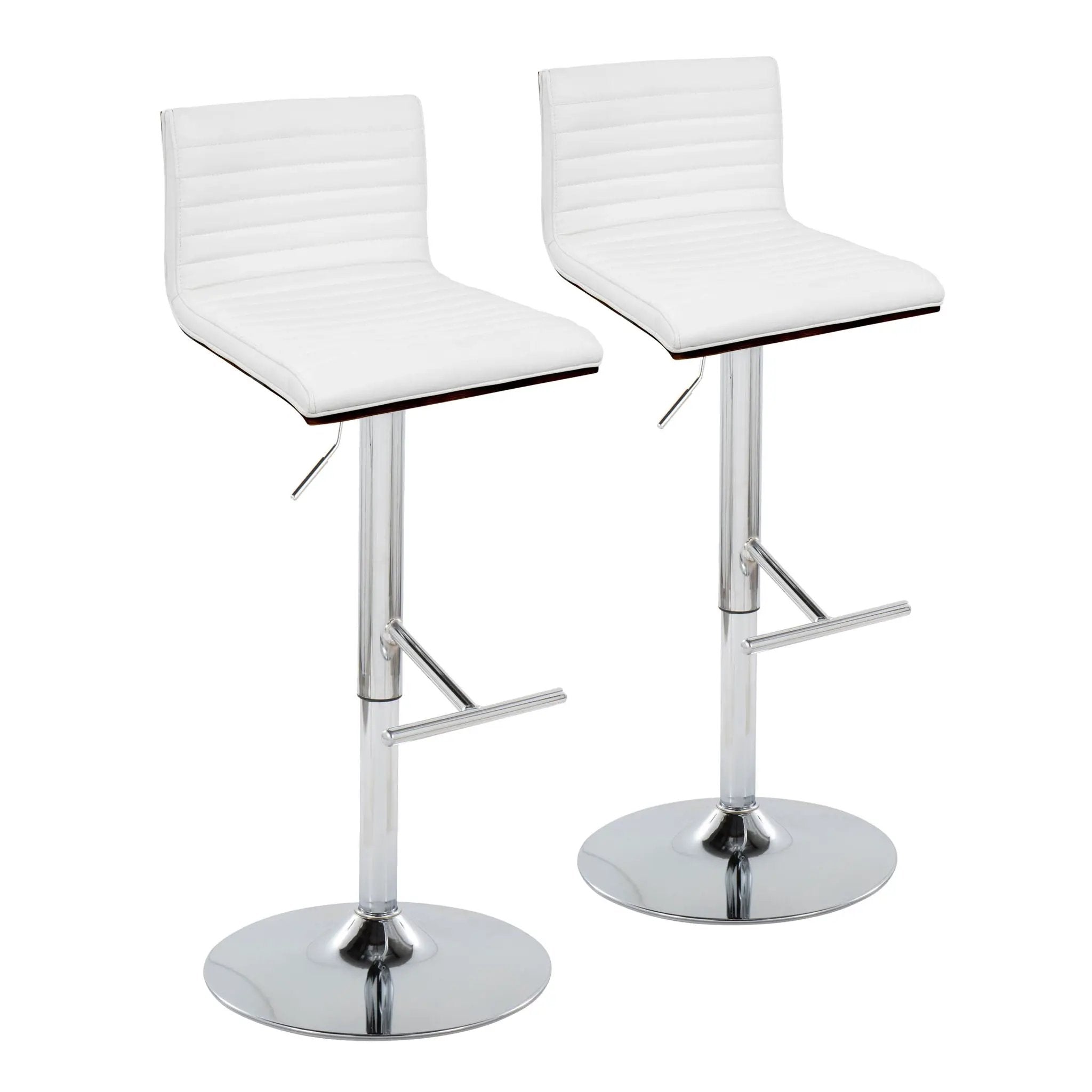 Mason - Contemporary Adjustable Barstool & Swivel With Straight T Footrest (Set of 2) by HouseOfZazla