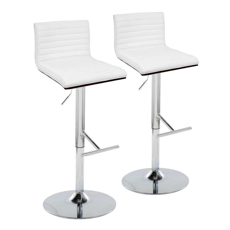 Mason - Contemporary Adjustable Barstool & Swivel With Straight T Footrest (Set of 2) by HouseOfZazla