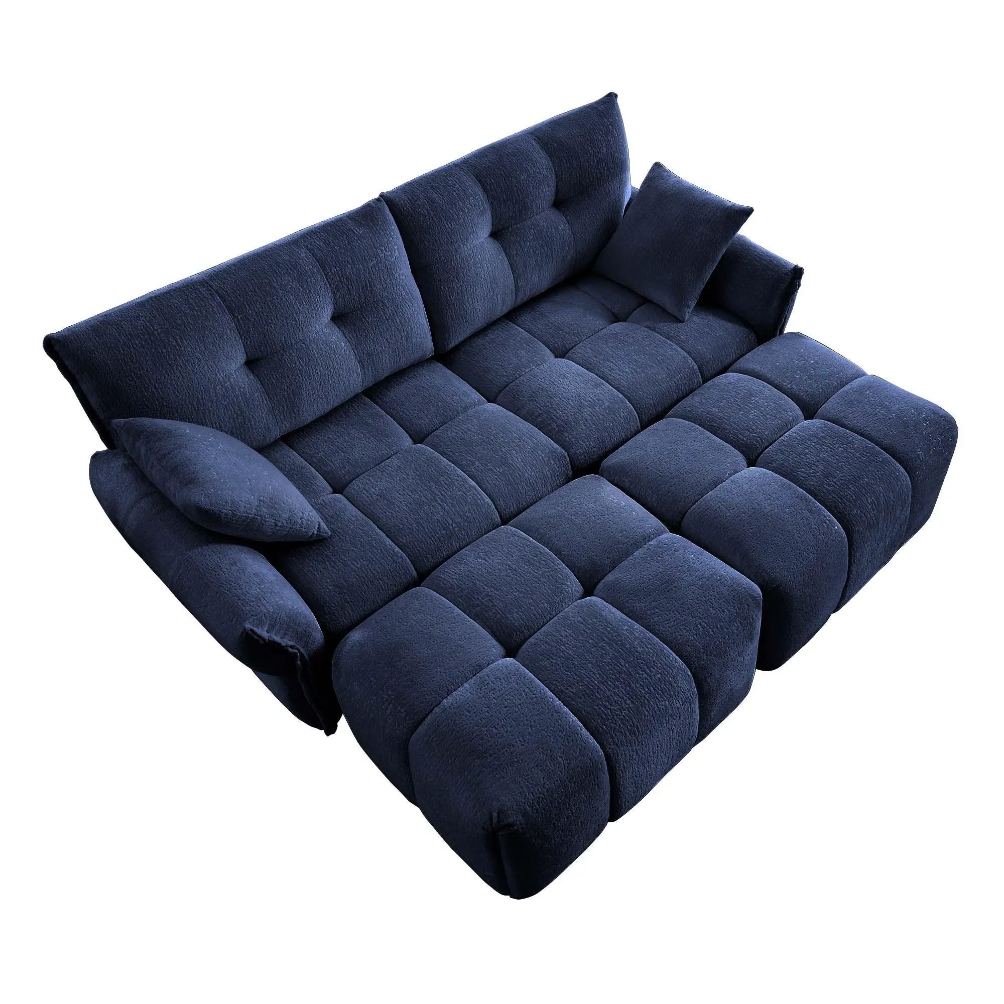 Sofa Set With Ottoman And Pillows, Textured, High Resilience Cushions by Unique Piece Furniture