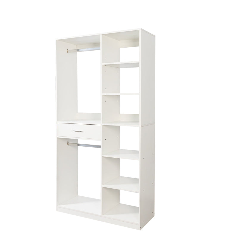 Freestanding Closet System with 6 Open Shelves and 2 Hanging Rods by HouseOfZazla