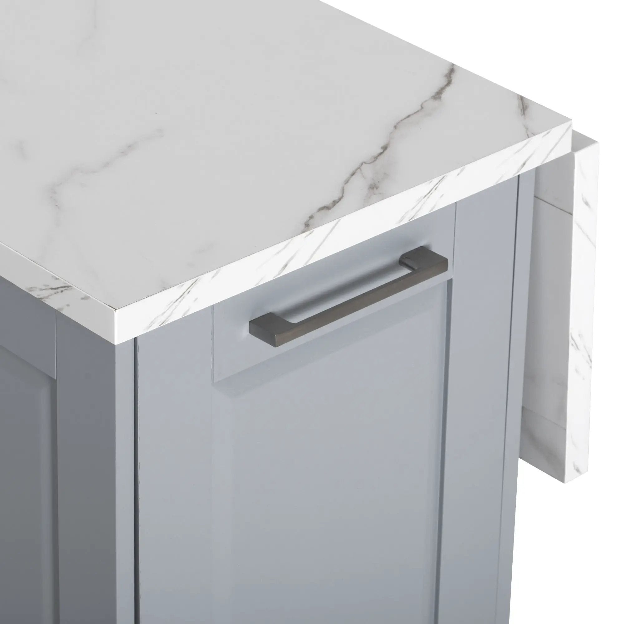 K&K Kitchen Island with Storage Tilt Trash Can Cabinet by HouseOfZazla