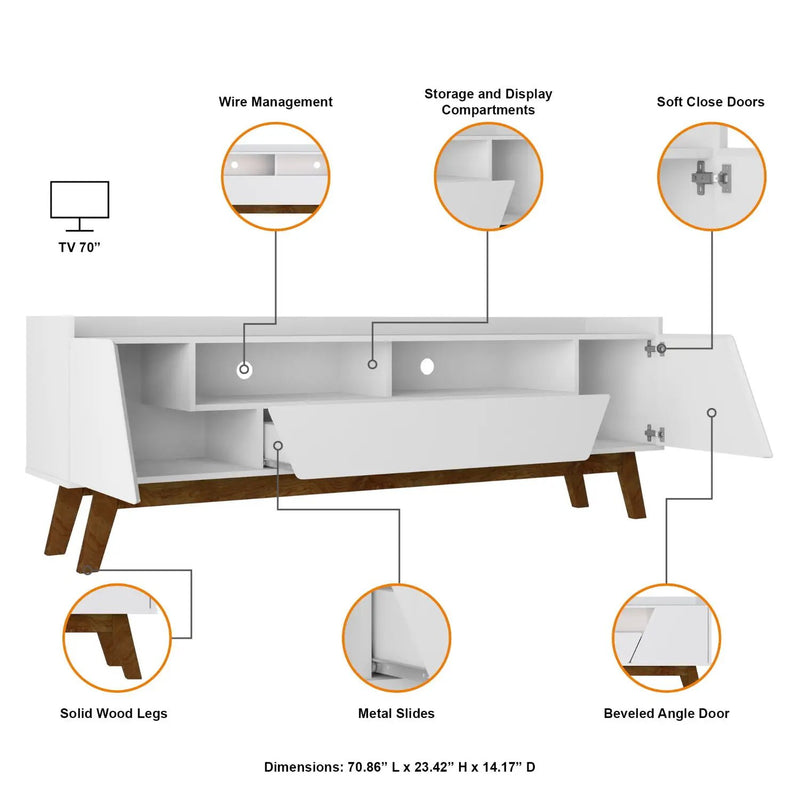 Marcus - TV Stand With 4 Shelves And Soft Close Doors by HouseOfZazla