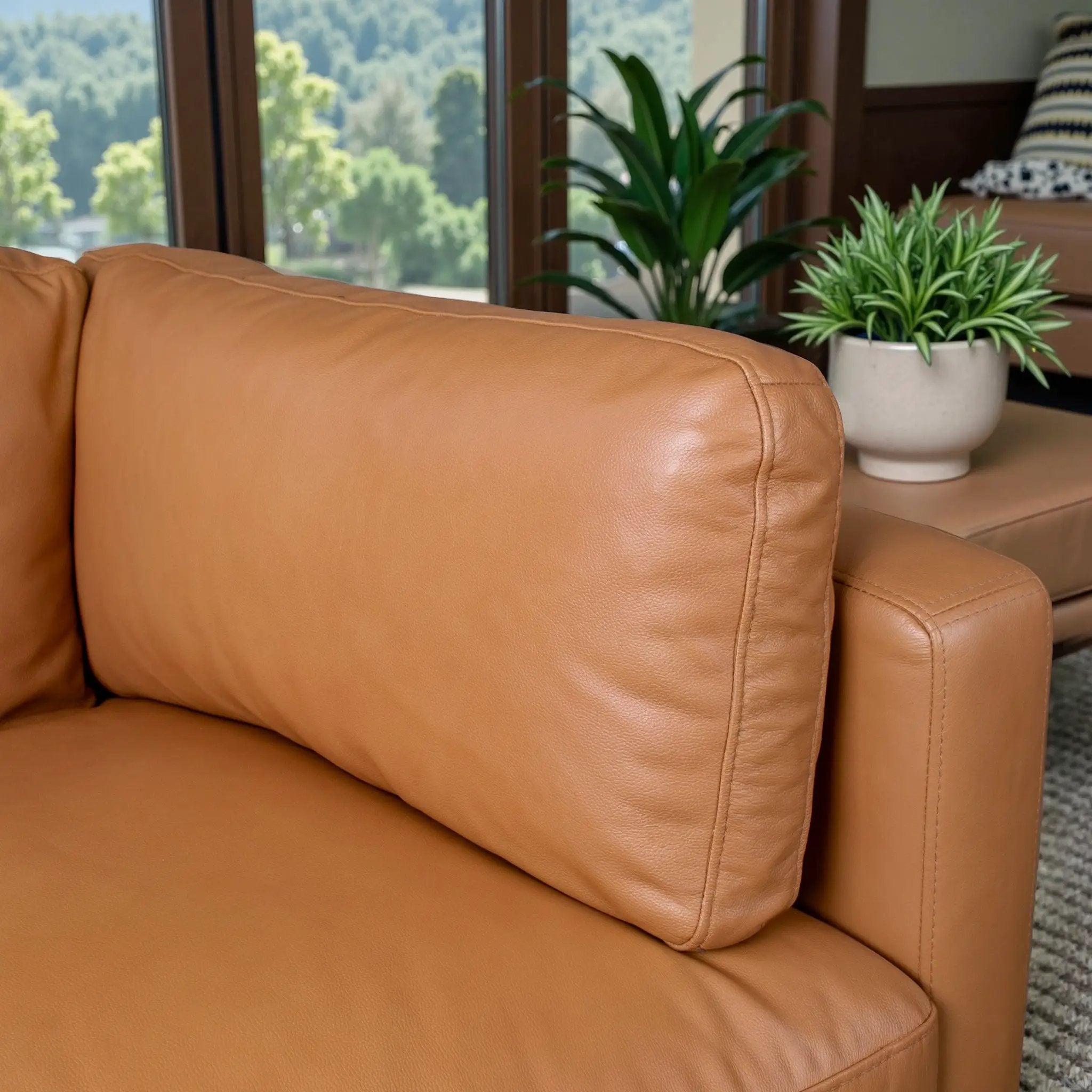 Bellrose Mid-Century Modern Genuine Leather Sofa by HouseOfZazla