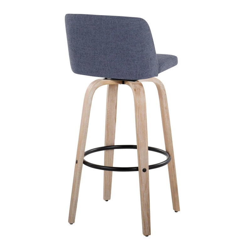 Toriano - Mid-Century Modern Fixed Height BarStool With Round Footrest (Set of 2) by Unique Piece Furniture