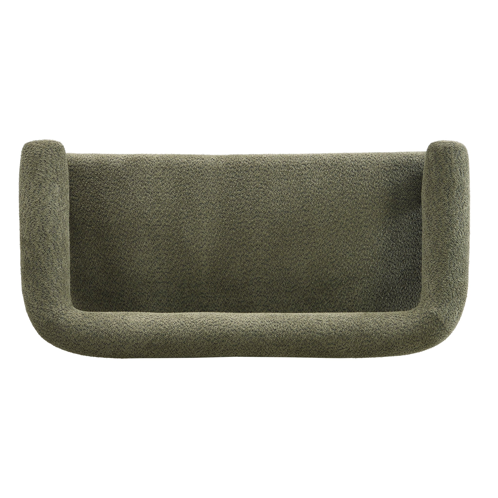 Round Armrest Loveseat (Green + Brown) by HouseOfZazla