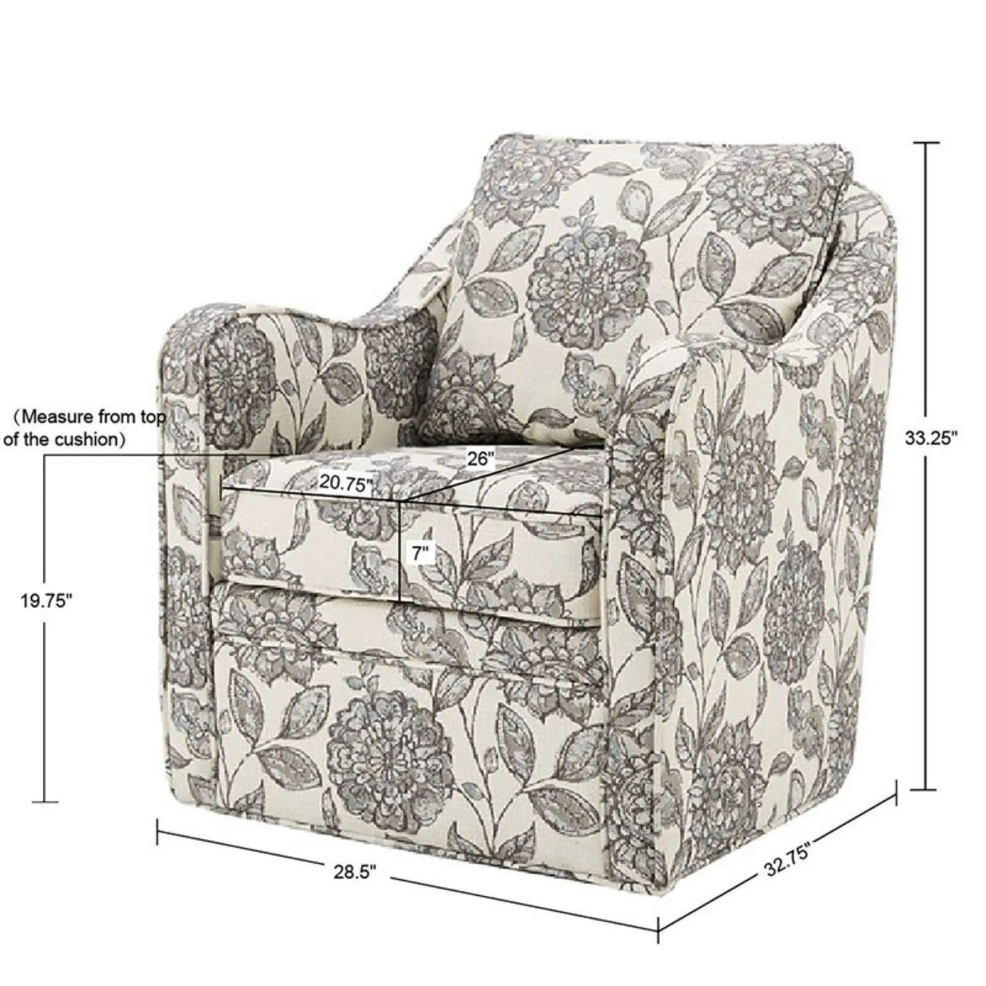 Wide Seat Arm Chair With 360 Degree Rotation by HouseOfZazla