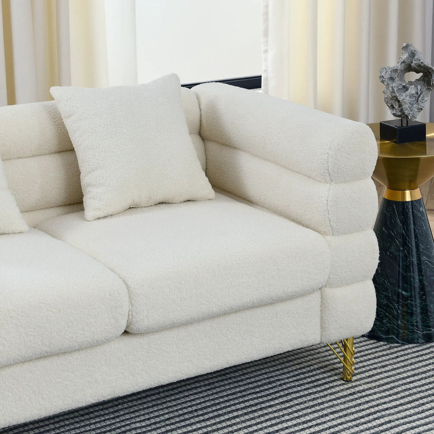 Oversized 2 Seater Sectional Sofa With Deep Seating And 2 Pillows by HouseOfZazla