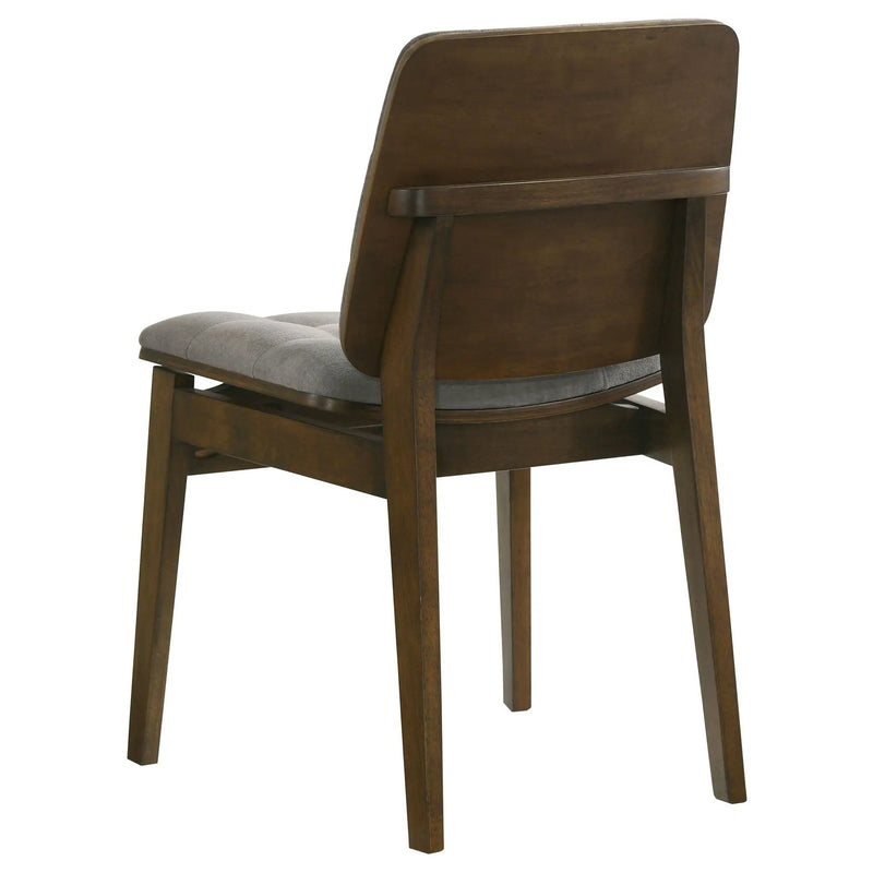 Redbridge Velvet Upholstered Side Chair Grey and Walnut (Set of 2) by Unique Piece Furniture