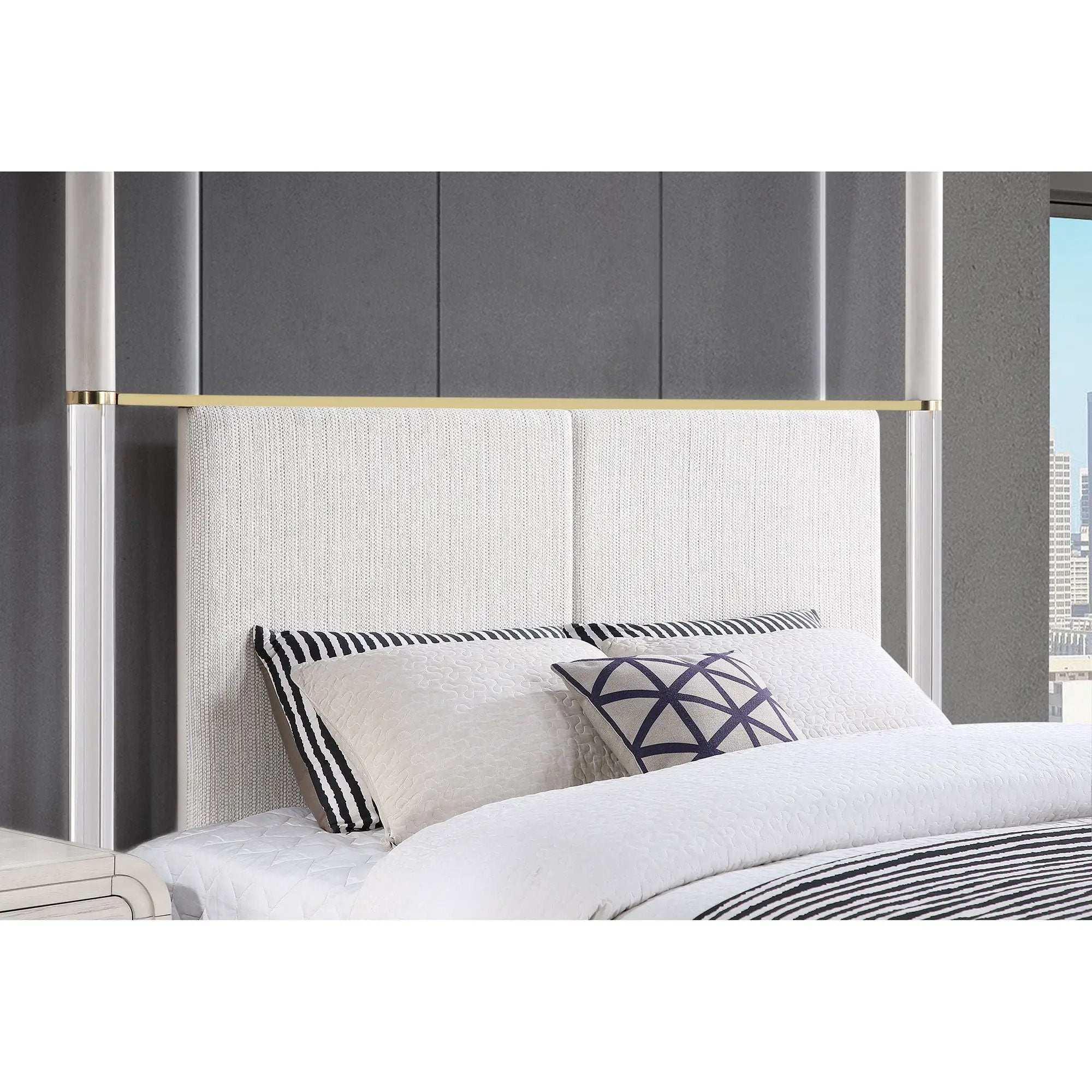 Malco - 4 Post Bed With Upholstered Headboard by HouseOfZazla