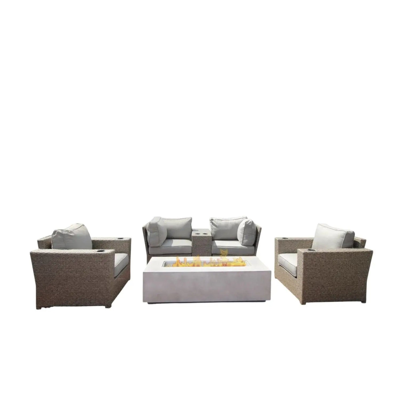 Outdoor Elegance Conversation Set With Fire Pit by HouseOfZazla