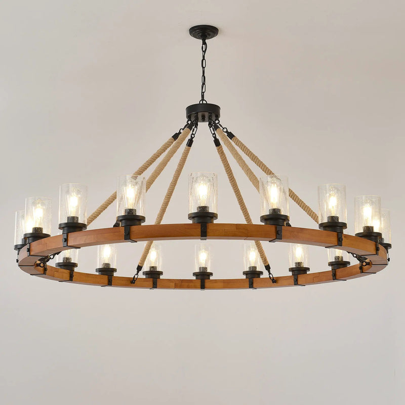 18-Light Rustic Wagon Wheel Chandelier by HouseOfZazla