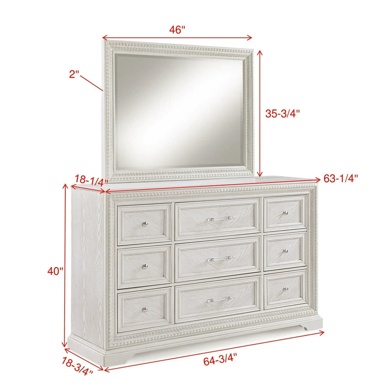 6 Drawer Storage Dresser Antique Wooden Bedroom Furniture - Antique White by Unique Piece Furniture