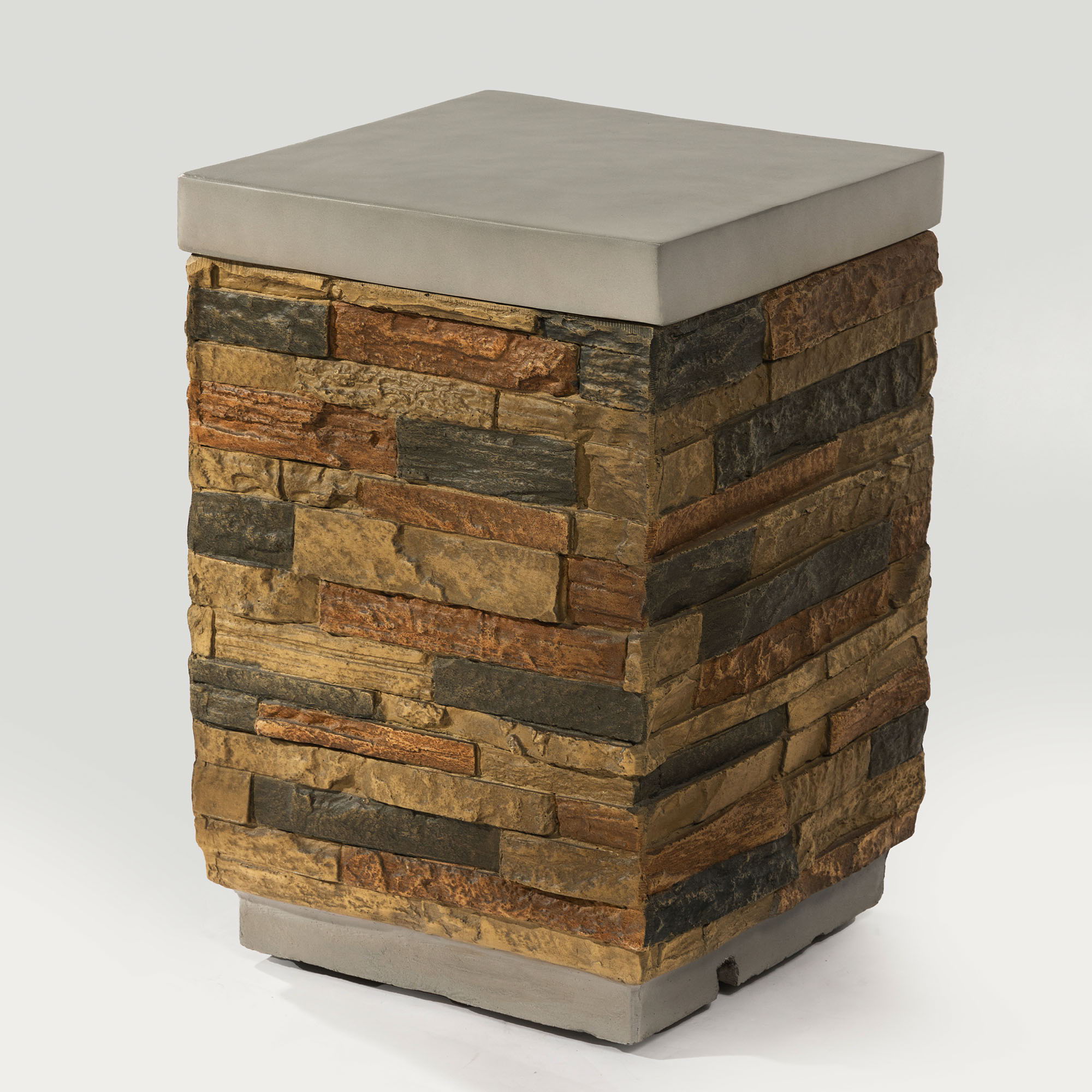 Outdoor Propane Tank Holder Fire Pit Cover Side Table - Sandstone by HouseOfZazla