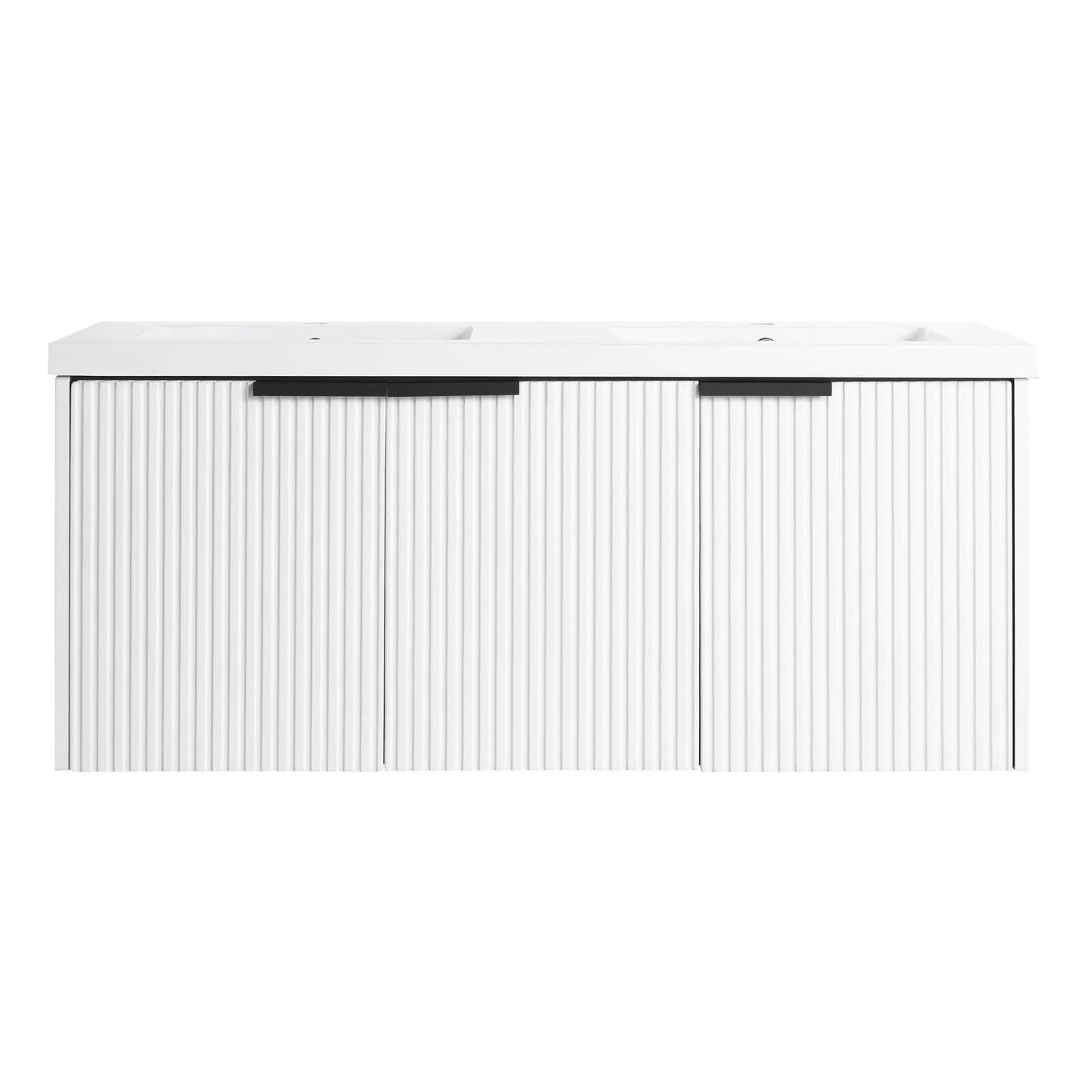Contemporary Wall Mounted Bathroom Vanity With Resin Double Sink by HouseOfZazla