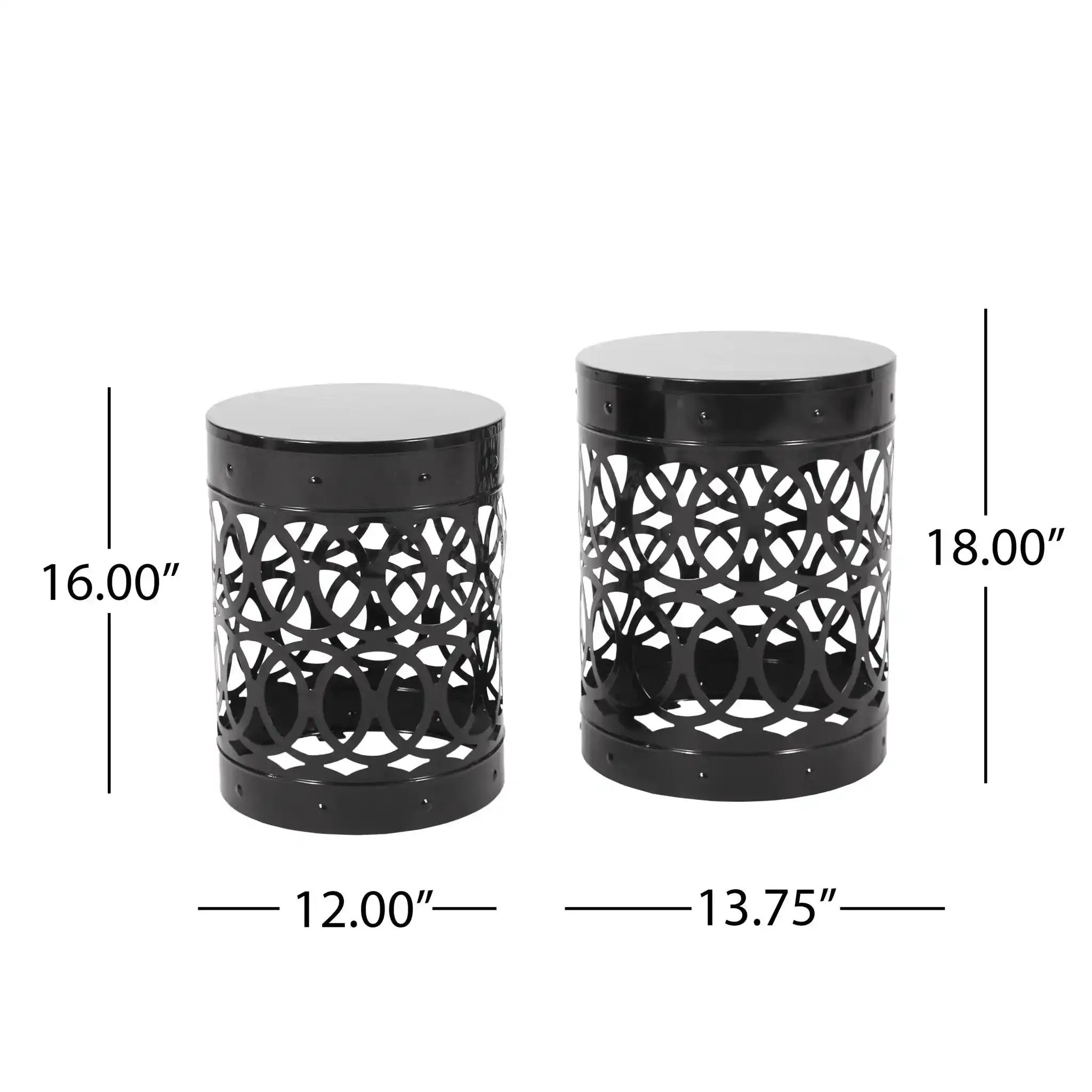 Delight - Powder Coated Iron End Table (Set of 2) by HouseOfZazla