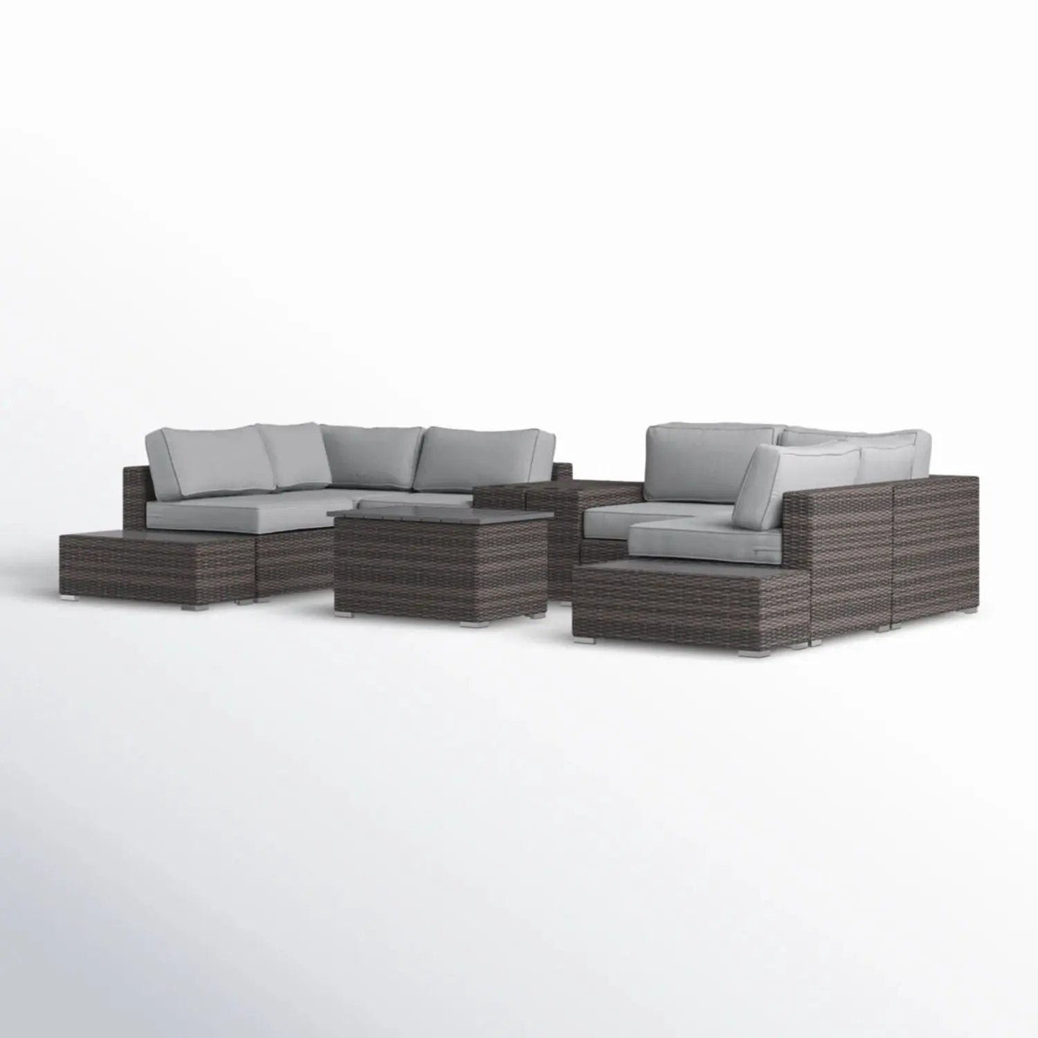 Wicker Sectional Seating Group With Cushions by Unique Piece Furniture