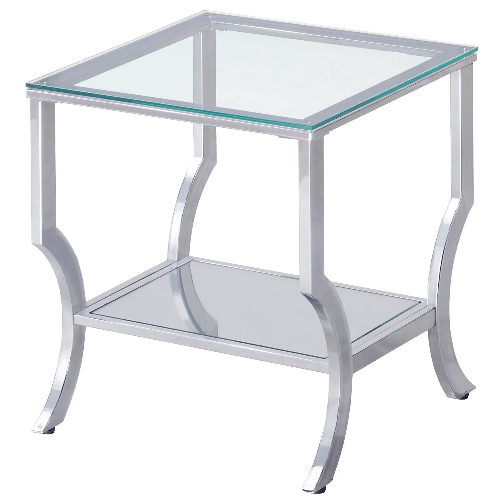 Saide 2-piece Glass Top Coffee and End Table Set Chrome by Unique Piece Furniture