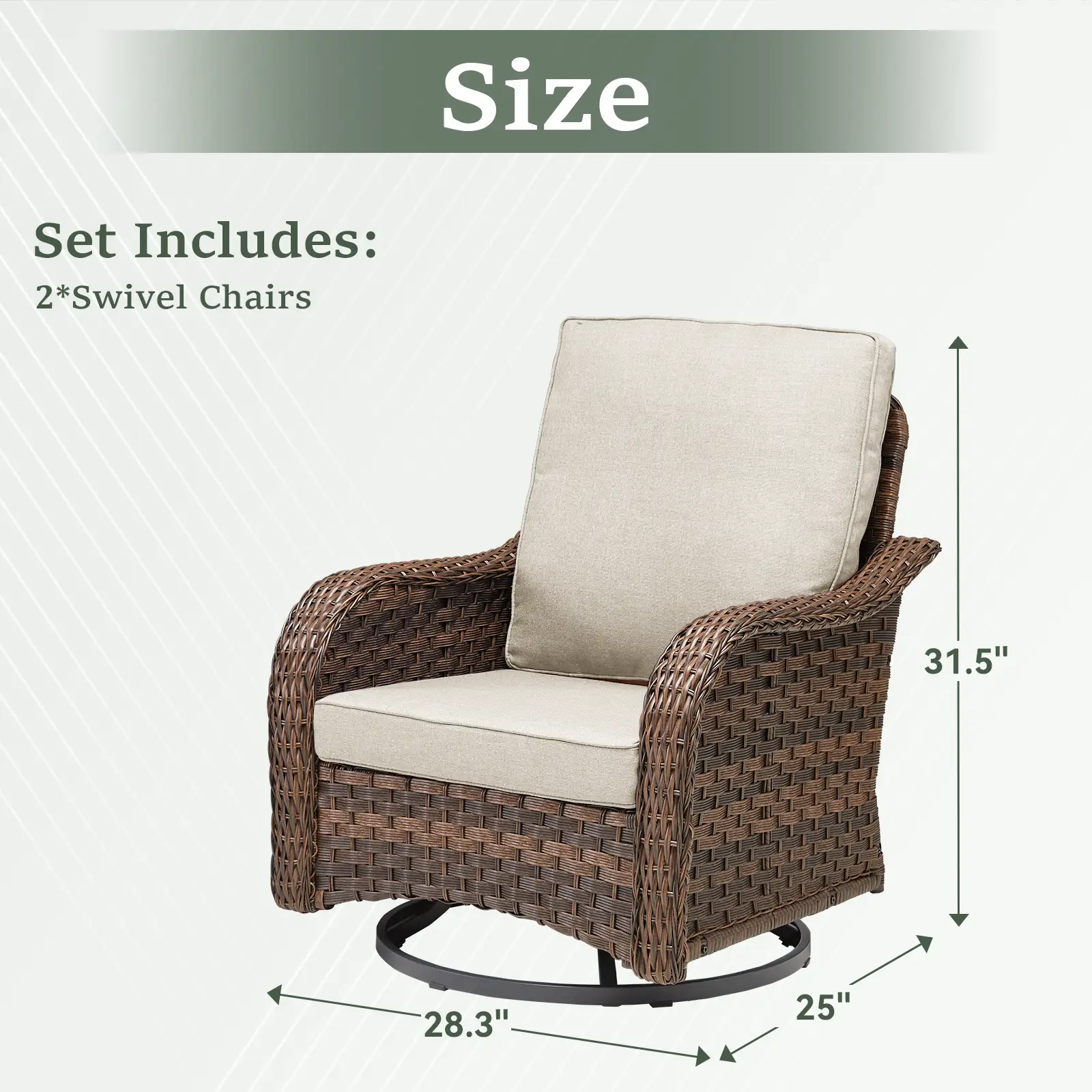 Patio Wicker Rocking Swivel Glider Rocker Chair Set of 2 for Porch by HouseOfZazla