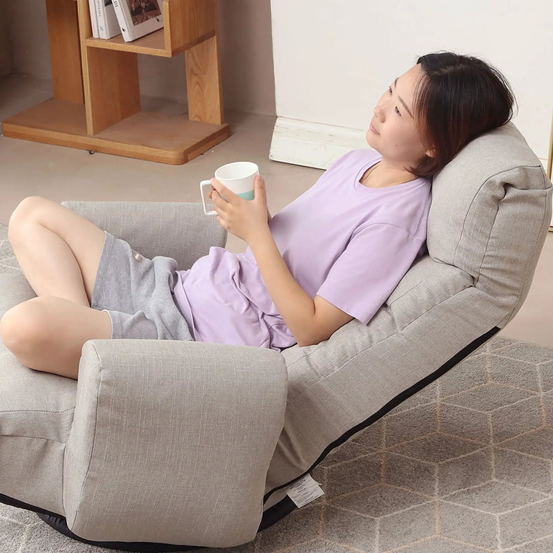 Modern With Metal Frame Swivel Game Lounge Chair With Adjustable Headrest And Waist Support, 360 Degree Rotatable Leisure Chair For Living Room - Gray by HouseOfZazla