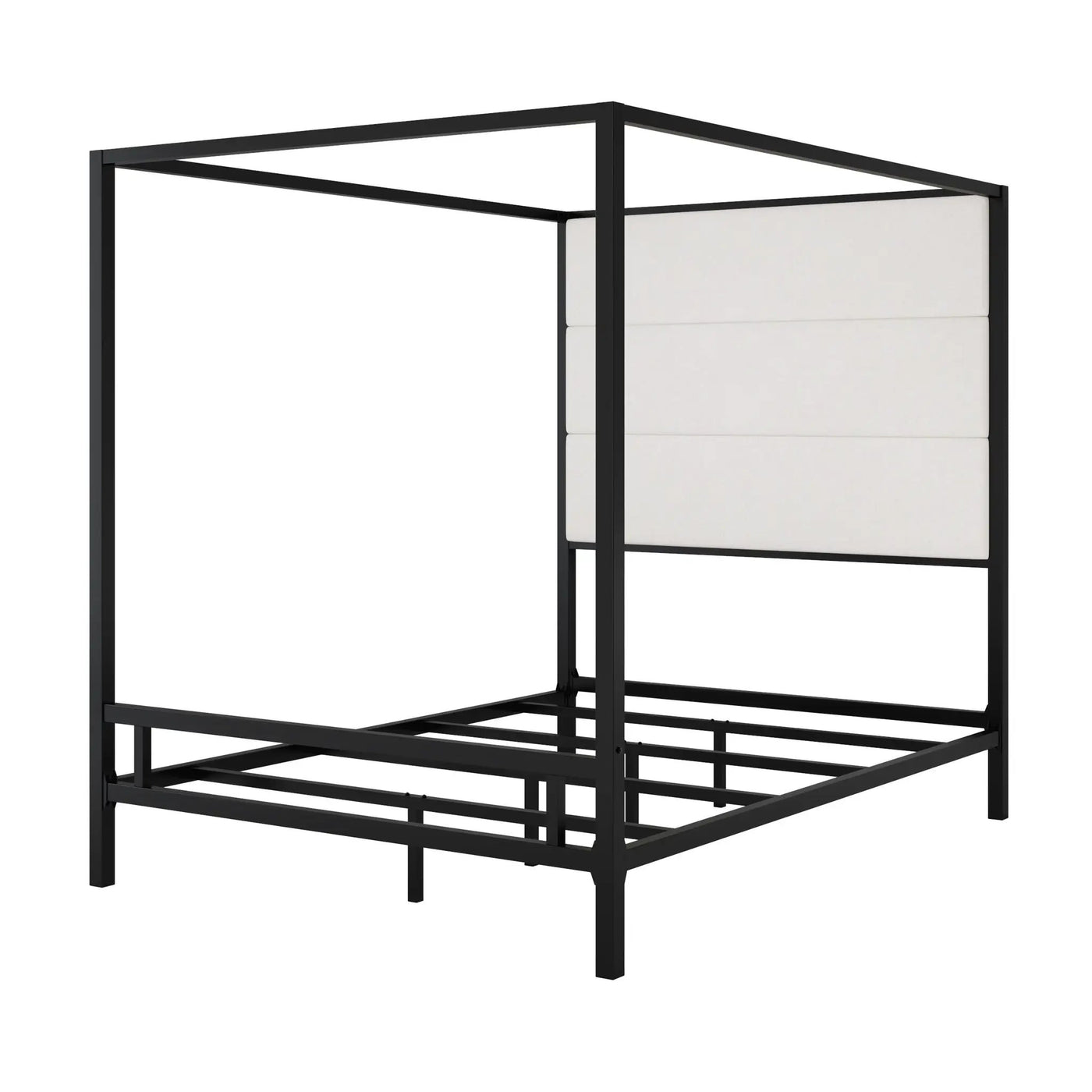 Canopy Bed With Tall Upholstered Headboard, 4 Poster Frame by HouseOfZazla
