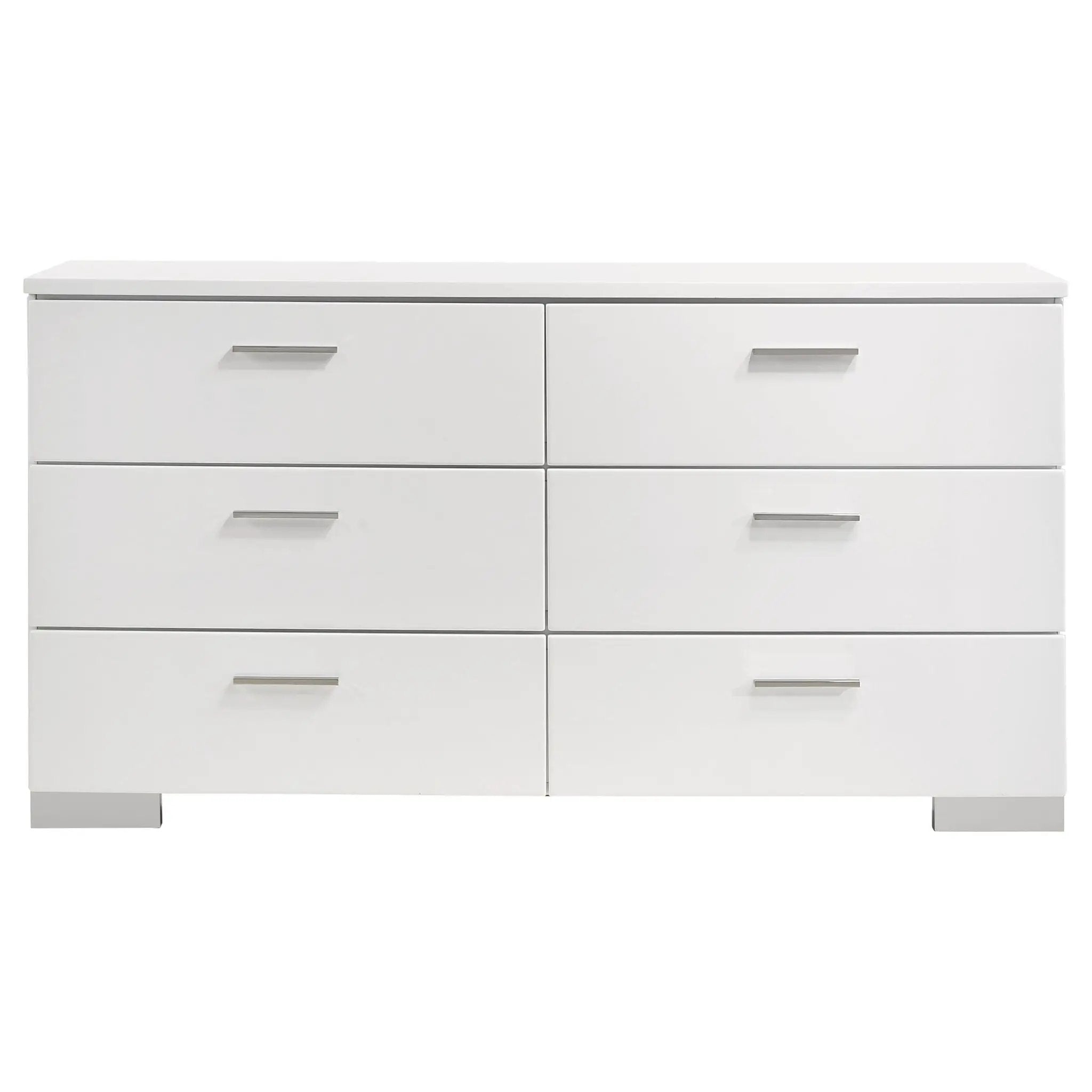 Felicity 6-drawer Dresser White High Gloss by Unique Piece Furniture