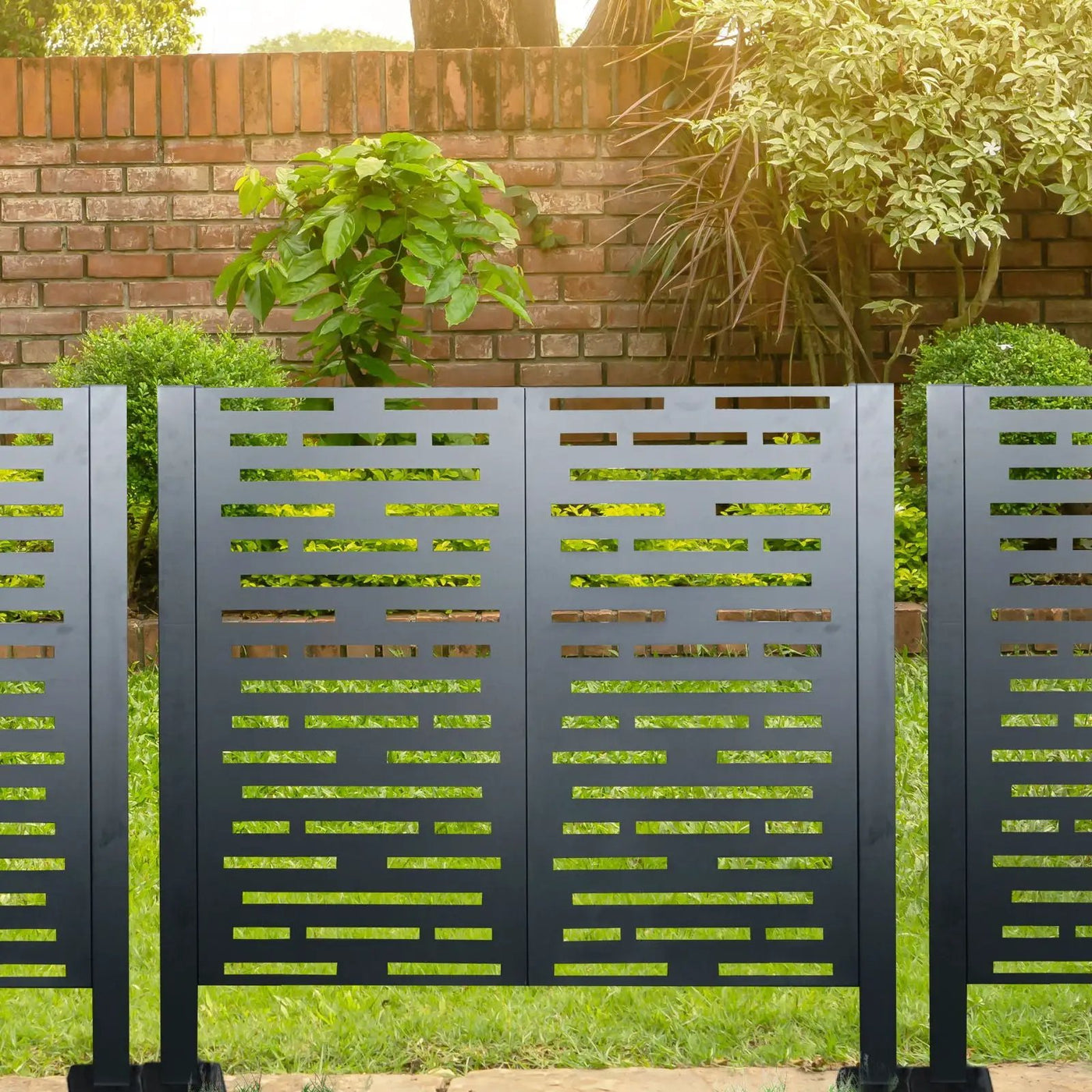 Air Conditioner Fence For Outdoor Units, Metal Privacy Fence Cover, Perfect To Conceal Air Conditioning Units, 3 Fence Panel by HouseOfZazla